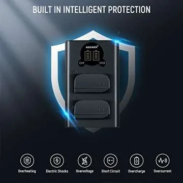 NEEWER DMW-BLK22 Replacement Battery and Charger Set, 2 Pack 2400 mAh Batteries and Type C Dual Channel USB Charger, Compatible with Panasonic Lumix DC-S5 DC-S5 II DC-S5 IIX GH5 II GH6 S5II S5M2 GH5M2