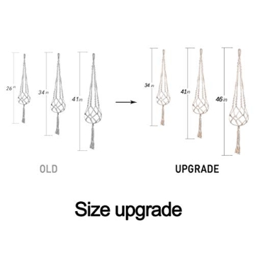 Stylish 3 Pack Macrame Plant Hangers for Indoor/Outdoor