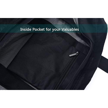 Fiezkaa XL Mesh Beach Bag Sandproof Spacious Family Tote