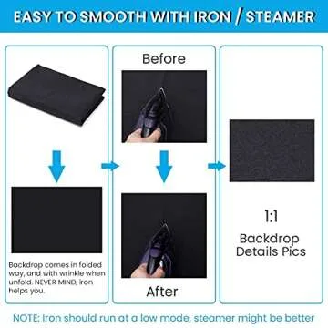 MOUNTDOG 6.5x10ft Black Backdrop - Premium Photo Background