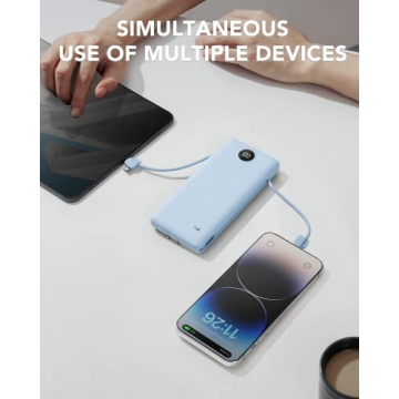 10000mAh VRURC Portable Charger with Built-in Cables