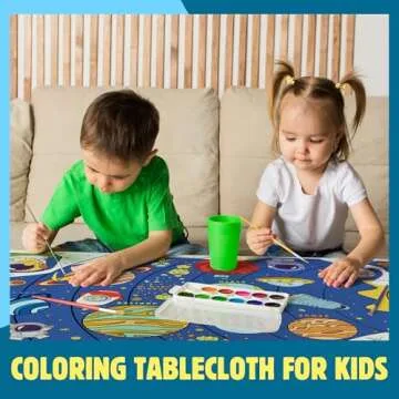 Giant Coloring Poster - 43.3 x 31.4" Large Coloring Poster for Kids - Thick Paper Jumbo Coloring Poster w/ Dinosaur, Under the Sea, Outer Space Designs - Coloring Table Cloth for Kids