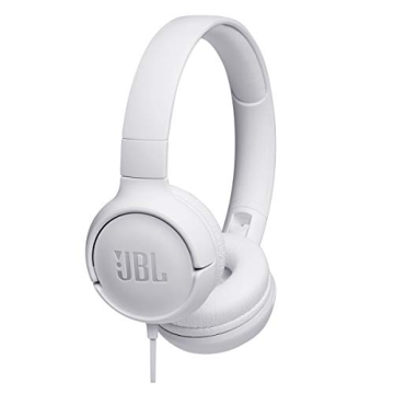 JBL Tune 500 - Wired on-ear headphones, JBL Pure Bass Sound, 1-button remote/mic, Tangle-free flat c...