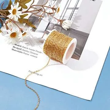 Elegant 32 Ft Golden Necklace Chain for Jewelry Making