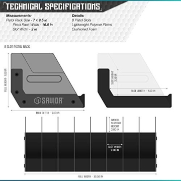 Savior Equipment Gun Pistol Rack for Handguns