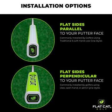 FLAT CAT Original Fat Putter Golf Grip - Patented Face-Squaring Design for Enhanced Feel & Control, Improved Putting Accuracy (12.2" L X 1.50" Dia.) - Fits All Putters