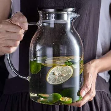 Durable 88OZ Glass Pitcher for Hot & Cold Beverages