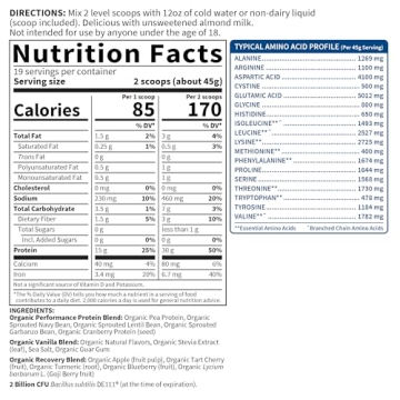 Organic Vegan Protein Powder with Probiotics and BCAAs