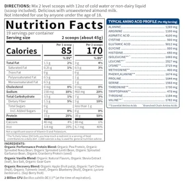 Organic Vegan Protein Powder with Probiotics and BCAAs