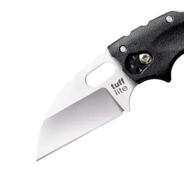 Cold Steel Tuff Lite 2.5" AUS8A Sheepsfoot Razor-Sharp Plain Blade 3.5" Griv-Ex Black Handle Pocket Folding Knife, Boxed