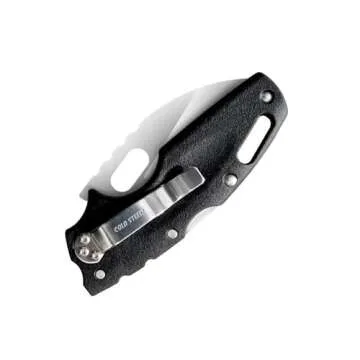 Cold Steel Tuff Lite 2.5" AUS8A Sheepsfoot Razor-Sharp Plain Blade 3.5" Griv-Ex Black Handle Pocket Folding Knife, Boxed