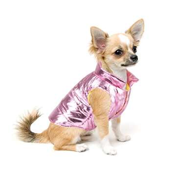 Idepet Dog Puppy Winter Coat Pet Cat Cute Warm Outfit Vest Cloth Apparel Doggy Cold Weather Jacket Hoodie for Chihuahua Teddy Poodle Pomeranian (XL, Pink)
