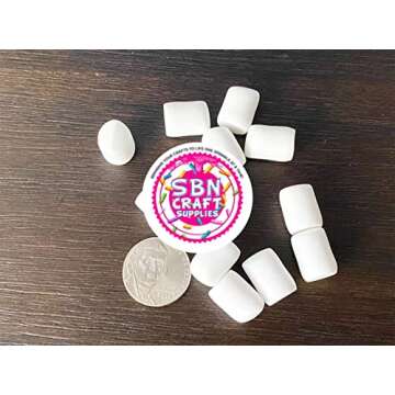 SBN Craft Supplies 50pc White Fake Marshmallows for Crafts