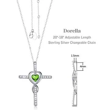 Dorellafor Love Heart Infinity Necklace for Wife Valentines Day Birthday Gifts August Birthstone Peridot Necklace Sterling Silver Jewelry Women