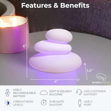 Mindsight 'Breathing Buddha' Guided Visual Meditation Tool for Mindfulness | Slow Your Breathing & Calm Your Mind for Stress & Anxiety Relief | Perfect for Adults & Kids | Relaxing Self Care Gift