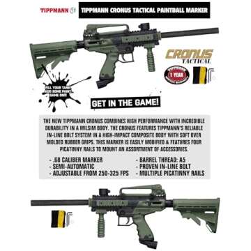 Maddog Tippmann Cronus Tactical Titanium CO2 Paintball Gun Marker Starter Package - Black/Olive