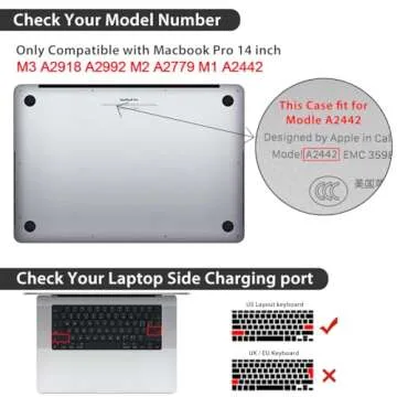 HOHAIYOO Compatible with MacBook Pro 14 inch 2024 2023 2022 2021 M4 M3 M2 M1 A3112 A3185 A3401 A2918...