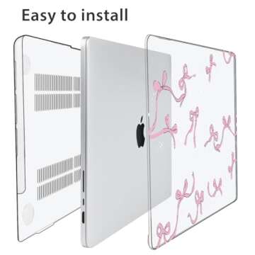 HOHAIYOO Compatible with MacBook Pro 14 inch 2024 2023 2022 2021 M4 M3 M2 M1 A3112 A3185 A3401 A2918 A2992 A2779 A2442 Touch ID, Hard Shell Case with Keyboard Cover&Screen Protector&Webcam Cover, Bows