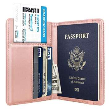 Travel Passport Holder Cover RFID Blocking Cute Slim Passport Wallet for Women