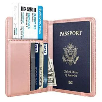 Travel Passport Holder Cover RFID Blocking Cute Slim Passport Wallet for Women