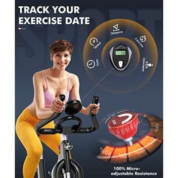 PYHIGH Indoor Cycling Bike Stationary Exercise Bike, Excersize Bike Comfortable Seat Cushion, Belt Drive for Home Cardio Workout Fitness Machine (Yellow)