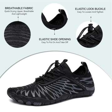 RUFONE Breathable Non-Slip Barefoot Shoes for Hiking