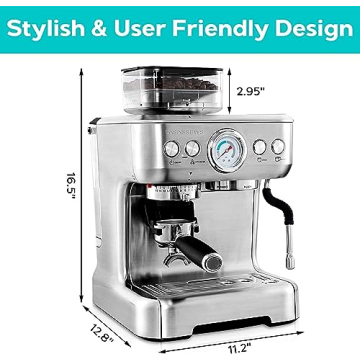 Buy CASABREWS Espresso Machine With Grinder for Home Brewing