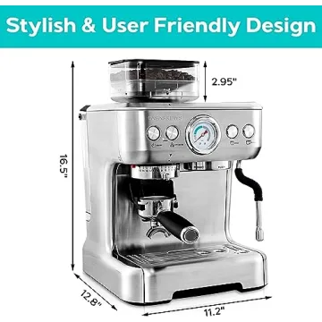 Buy CASABREWS Espresso Machine With Grinder for Home Brewing