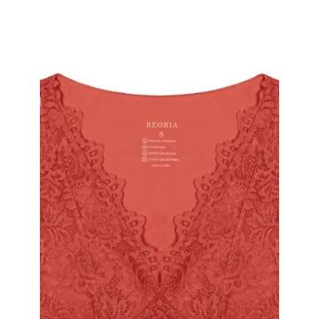 REORIA Womens Sexy V-Neck Sleeveless Double Lined Cute Going Out Y2K Trendy Lace Cropped Tank Tops Night Out Tops for Women Rusty Red X-Large