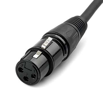 Disino XLR Splitter Cable, 3 Pin XLR Female to Dual XLR Male Patch Y Cable Balanced Microphone Splitter Cord Audio Adaptor- 1.5 Feet