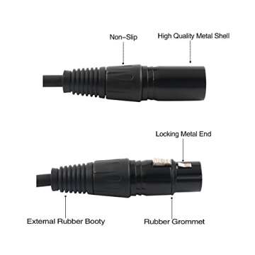 Disino XLR Splitter Cable, 3 Pin XLR Female to Dual XLR Male Patch Y Cable Balanced Microphone Splitter Cord Audio Adaptor- 1.5 Feet