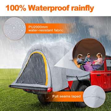 GOTIDY Pickup Truck Bed Camping Tent, Gladiator Truck Bed Tent with Removable Rainfly and Carrying C...