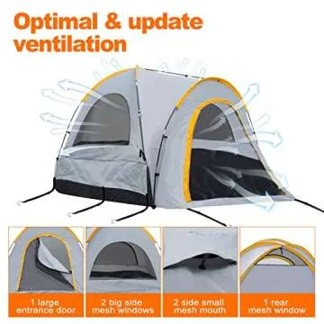 GOTIDY Pickup Truck Bed Camping Tent, Gladiator Truck Bed Tent with Removable Rainfly and Carrying Case, Pickup Truck Tent 5.5 Bed for 5-5.5ft Bed for Jeep Gladiator Full-Size Compact Truck Tent Bed