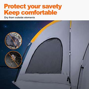 GOTIDY Pickup Truck Bed Camping Tent, Gladiator Truck Bed Tent with Removable Rainfly and Carrying Case, Pickup Truck Tent 5.5 Bed for 5-5.5ft Bed for Jeep Gladiator Full-Size Compact Truck Tent Bed