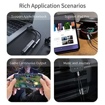 USB c to 3.5mm Headphone and Charger Adapter,2-in-1 USB C PD 3.0 Charging Port to Aux Audio Jack and Fast Charging Dongle Cable Cord Compatible with iPhone 16 /15Pro Samsung Galaxy S22 S21 S20 Pixel