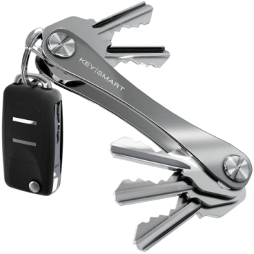 KeySmart Compact Minimalist Pocket-Sized Key Holder and Key Organizer w Expansion Screws, EDC Key Ca...