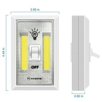 K KASONIC - LED Night Light, 200 Lumen Cordless COB Light Switch, Under Cabinet, Shelf, Closet, Gara...