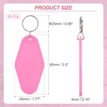 PATIKIL Vintage Motel Keychain, 50 Pack Blank Hotel Keychains Rhombus Retro Key Tag for DIY Crafts O...