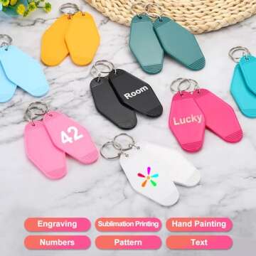 PATIKIL Vintage Motel Keychain - 50 Pack for DIY Crafts