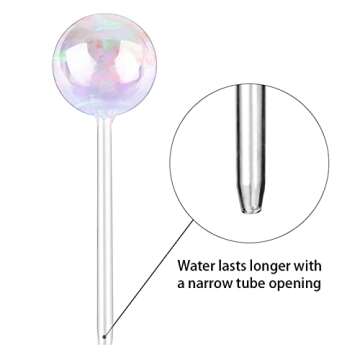 [4 PCS] Light Iridescent Rainbow Gradient Color Clear Glass Self-Watering System Spikes, Automatic Plant Waterer Bulbs
