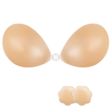 NONIO Adhesive Bra - Strapless Sticky Invisible Push-up Reusable Silicone