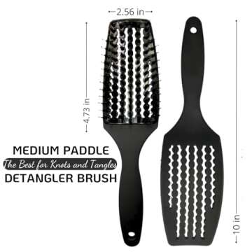 Inatekpro Curved Vented for Blow Drying - Boar Bristle Brush (Medium) with Comfortable Handle - Soft...