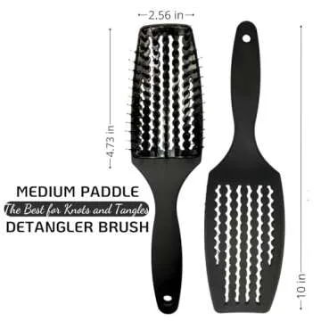 Inatekpro Curved Vented for Blow Drying - Boar Bristle Brush (Medium) with Comfortable Handle - Soft...