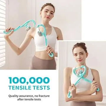 Lalitar Neck Massager for Pain Relief Deep Tissue Neck Massager, Pressure Point Neck Massager Handheld Upgrade 6 Wheel Pressure Point Neck Roller Massager Tool Black