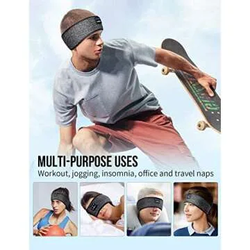 Bluetooth Beanie Headphones for Men Women, TOPOINT Bluetooth 5.2 Wireless Music Beanie Headphones Hat with HD Stereo,Washable,Built-in Microphone for Home, Travel, Hiking, Skiing