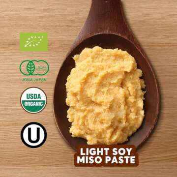 YUHO Organic Shiro Miso Paste, No GMO, NON-MSG, Japanese Style Instant Miso Soup, Gluten Free, Kosher, No Preservatives, Vegan 17.6 oz