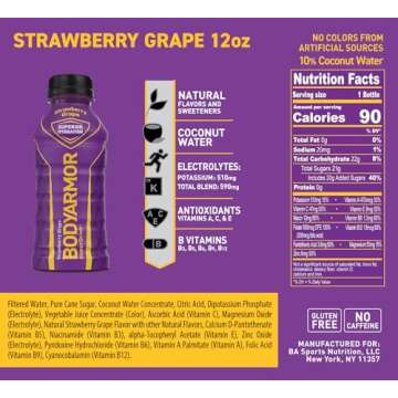 BODYARMOR Mamba Forever Sports Drink, Strawberry Grape, 8pk