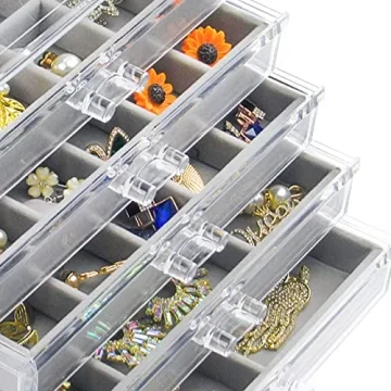 5-Drawer Watpot Acrylic Jewelry Box Organizer in Gray