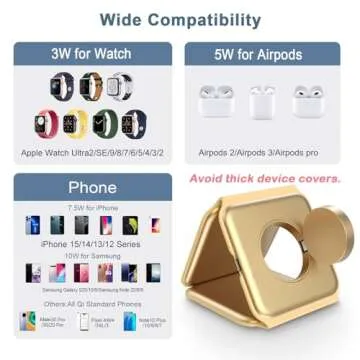 3 in 1 Foldable Wireless Charger, Ankilo Magnetic Fast Wireless Charging Pad, Compatible with iPhone 15/14/13/12 Series, Apple Watch, AirPods Pro(Adapter not Included)
