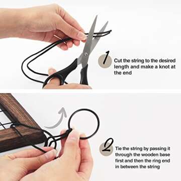 J JACKCUBE DESIGN Air Plant Triangle Frame Hanging Airplant Holder, Rustic Wood Tillandsia, Succulent Plants Display Hanger Shelf for Wall Décor, Set of 2- MK1061A